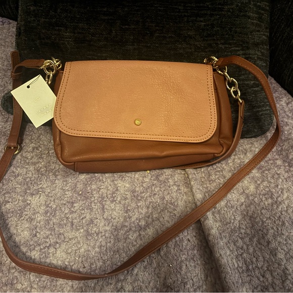 LC Lauren Conrad Pink and Brown Crossbody Bag - Picture 1 of 4